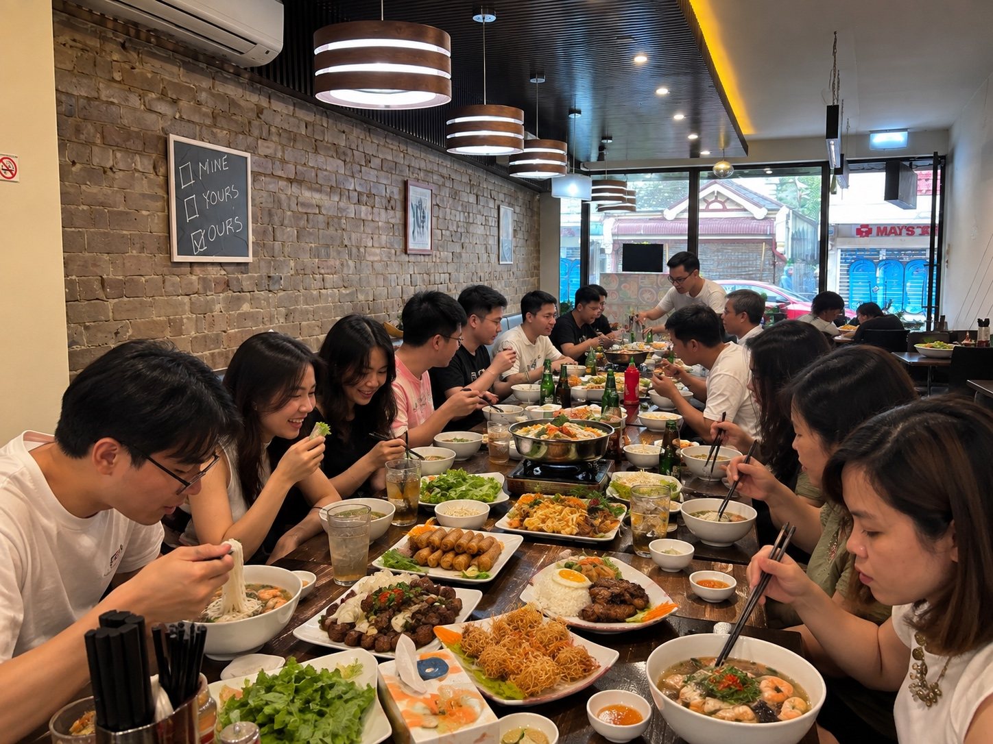 Dining table at Gia Đình Vietnamese restaurant